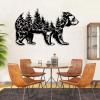 Cadeali Metal Bear Forest Wall Art, Wild Bear Metal Sign, Rustic Forest Wall Decor, Wildlife Hunting Decor, Mountain Artwork, Nature Decorations for Living Room, Office (Black, 30"x17" | 76x44cm) view 1
