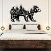 Cadeali Metal Bear Forest Wall Art, Wild Bear Metal Sign, Rustic Forest Wall Decor, Wildlife Hunting Decor, Mountain Artwork, Nature Decorations for Living Room, Office (Black, 30"x17" | 76x44cm) view 2