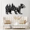 Cadeali Metal Bear Forest Wall Art, Wild Bear Metal Sign, Rustic Forest Wall Decor, Wildlife Hunting Decor, Mountain Artwork, Nature Decorations for Living Room, Office (Black, 30"x17" | 76x44cm) view 3