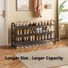 INGIORDAR Shoe Rack 3 Tier Long Storage Organizer Wide Metal Shoe Shelf for Closet Entryway Brown view 4