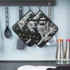 2 PCS Pot Holders for Kitchen Heat Resistant Potholder Tree Decor Hot Pad Washable Potholders for Cooking Square Trivet for Baking Non-Slip Oven Pot Holder Set with Hanging Loops 8"  8" view 1