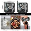 2 PCS Pot Holders for Kitchen Heat Resistant Potholder Tree Decor Hot Pad Washable Potholders for Cooking Square Trivet for Baking Non-Slip Oven Pot Holder Set with Hanging Loops 8"  8" view 3