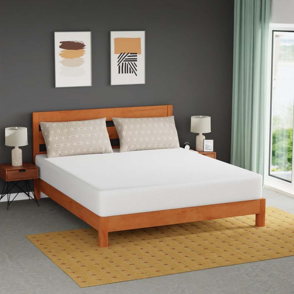 FDW | 10 Inch California King Mattress | Medium Firm | Gel Memory Foam Mattress | White | Bed in a Box, CertiPUR-US Certified | Pressure Relief, Cooling Ventilated Foam | Washable Removable Cover