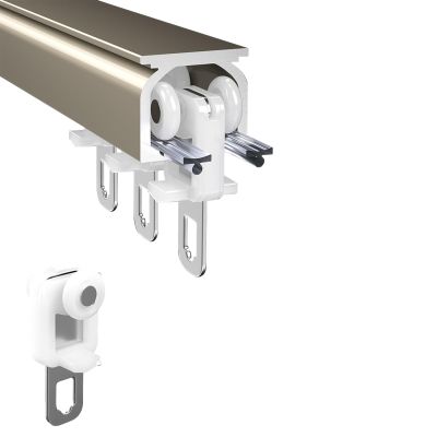 Aluminium Ceiling Mount Curtain Track System, Ceiling Mount for Curtain Rail, Built-in Room Divider Sliding Rail, with Silent Pulleys, Suitable for Shower Room Dividers and Bay Windows (Color : B, S
