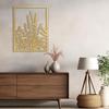 SIGNLEADER Metal Wall Art Decor Botanical Flower Leaves Minimalist Modern Abstract Wall Sculpture Hangings Home Decoration for Living Room, Bedroom, Bathroom, Kitchen, Outdoor - 24" Gold view 3
