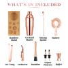 Rose Gold Cocktail Shaker Set, Premium 18/8 Stainless Steel Mixology Bartender Kit with Stylish Bamboo Stand 10-Piece Bar Tools & Accessories for Home Decor - Gift for Women, Mom, Wedding view 2