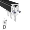 Aluminium Ceiling Mount Curtain Track System, Ceiling Mount for Curtain Rail, Built-in Room Divider Sliding Rail, with Silent Pulleys, Suitable for Shower Room Dividers and Bay Windows (Color : A, S view 1