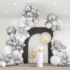 136pcs White and Silver Balloons Garland Arch Kit With Clear Balloons,18 12 10 5 Inch Party Latex Balloons for Birthday Wedding Anniversary Party Decorations view 1