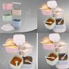 4 Tier,Wheat Straw Material Square Seasoning Jar Rotating Storage Organizer Box,Lid and Spoon,Home Kitchen,Environmental Protection view 4