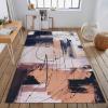 Abstract Doodle Area Rug, Black Lines Non Slip Bedroom Rug, Noise Reduction Durable Carpet for Indoor Living Room Office Decor Mat - 6 ft x 9 ft view 2
