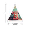 FRGMNT England UK Retro London Telephone print Christmas Hat,Santa Hat Kids, Santa Hat Holiday, Velvet Santa Claus Hat For Xmas Party view 3