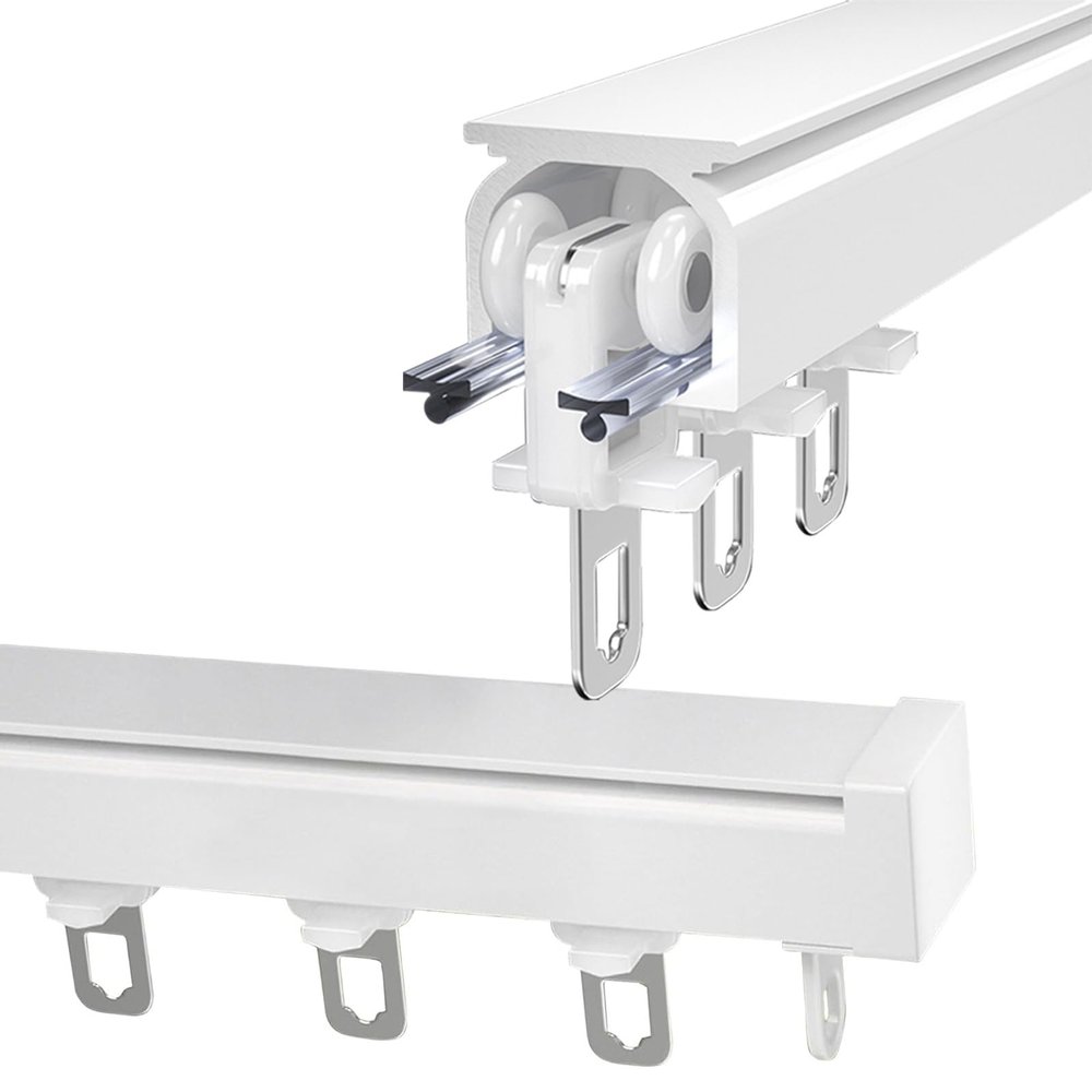 Curtain Rail with Mute Rollers, Aluminum Ceiling Curtain Track, Heavy Duty Curtain Track System, Room Divider Curtain Rod, Mount to Ceiling Or Wall, can Be Used in Windows, Bedrooms (Color : B, Size