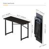Lutown-Teen Folding Computer Desk 47 inch Writing Gaming Computer Camping Table, No Assembly Required Home Office Desk, Black view 3