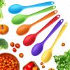 Auvotuis 2 Pcs Silicone Spoons for Cooking Heat Resistant, Non-Stick Mixing Spoon for Kitchen Cooking Baking Stirring Mixing Basting Tools (Green) view 4