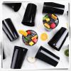 Mifoci 24 Pcs Stadium Plastic Cups Blank Reusable Drink Tumblers Bulk Stackable Drinking Stadium Tumbler for Birthday Party Weddings Mardi Gras(22oz,Black) view 3