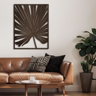 SIGNLEADER Metal Wall Art Decor Big Bronze Leaves Minimalist Modern Abstract Wall Sculpture Hangings Home Decoration for Living Room, Bedroom, Bathroom, Kitchen, Outdoor - 36" Bronze