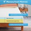 FDW | 8 Inch California King Mattress | Medium Firm | Gel Memory Foam Mattress | White | Bed in a Box, CertiPUR-US Certified | Pressure Relief, Cooling Ventilated Foam | Washable Removable Cover view 4