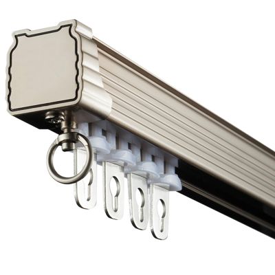 LTSRLL Aluminium Curtain Track Room Divider Curtain Rods Ceiling/Wall-Mounted Curtain Rail with Roller, Installation Hardware and End Cap (Color : Champagne, Size : Double-02-3m(1.5m*2))