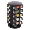 New England Stories Revolving Spice Rack Set with 20 Spice Jars, Kitchen Spice Tower Organizer for Countertop or Cabinet - Carousel Storage Includes 386 Spice Labels (Black) view 1