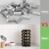 New England Stories Revolving Spice Rack Set with 20 Spice Jars, Kitchen Spice Tower Organizer for Countertop or Cabinet - Carousel Storage Includes 386 Spice Labels (Black) view 2