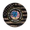 Qauirfe US 23rd Infantry Division Vietnam Service Combat Veteran 9.84-in Silent Non-Ticking Round Wall Clock - Modern Dcor for Home Office School view 1
