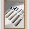 20 Piece Western Cutlery Set with Pearlescent Handles,Knife, Fork, and Spoon SetSet for 4 (Milky coffee color) view 4