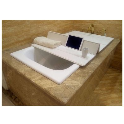 Bathtub Tray Folding Bathtub Cover Bath Lid, Dust-Proof PVC Bathroom Insulation Board Shutter Bath Lid, 1.2cm Thickness Scalable Bathtub Tray Storage Cover for Milk Baths Spa Multifunctional (Color :