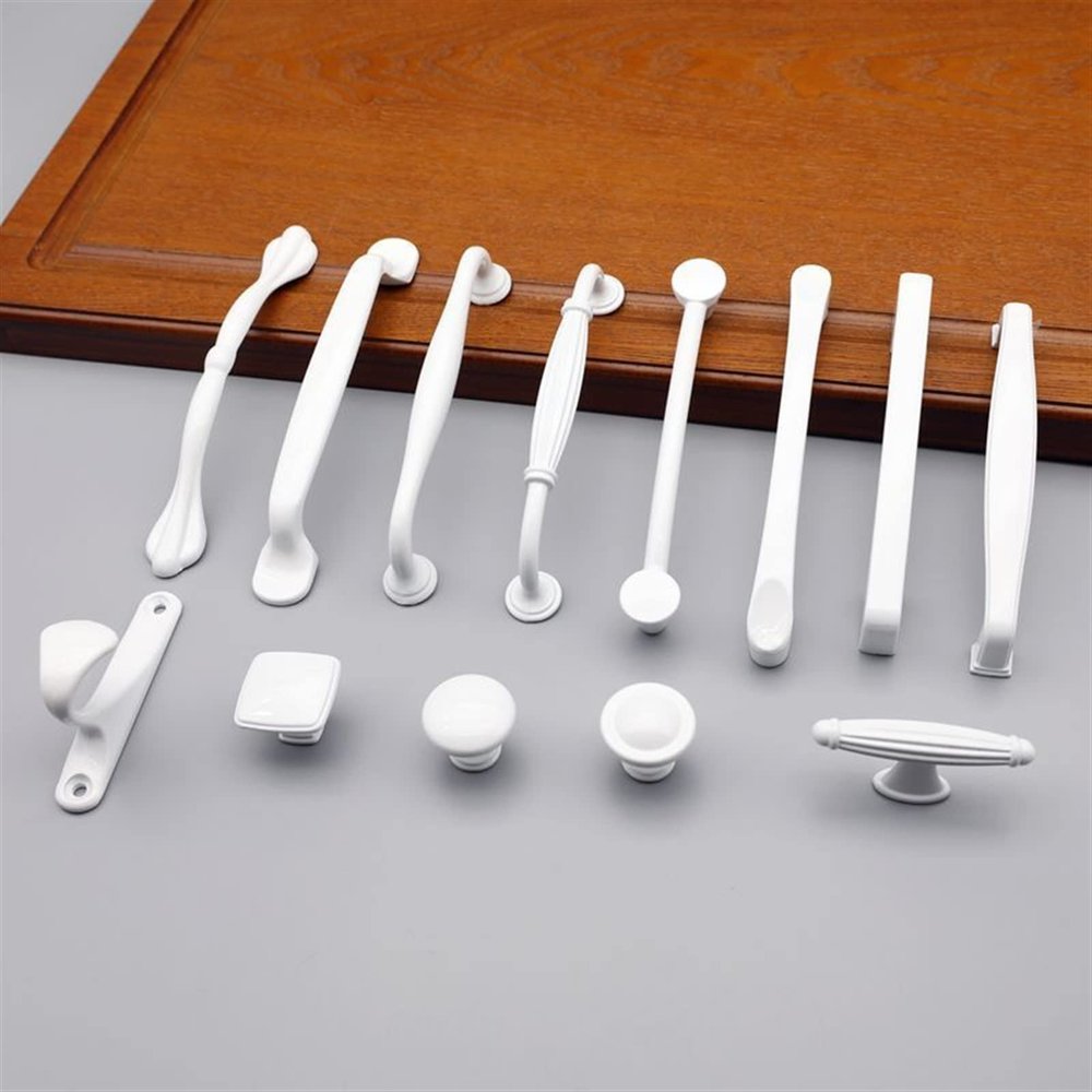 YEAHSO Aluminium Alloy White Cabinet Handles Kitchen Closet Door Knobs and Cupboard Handles Drawer Pulls Furniture Handle 1Pcs (Color : 8109-96)
