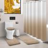 BAAHRNOM 4 Pcs Beige Shower Curtain Sets with Rugs Solid Bathroom Sets with Shower Curtain and Rugs Shower Curtains for Bathroom Toilet Lid Cover Modern Bathroom Decor view 2