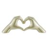 Finesse Decor Heart Hands Resin Ornament - Elegant Champagne Gold Heart Hands Sculpture - Romantic Resin Table Sculpture for Home Decor, Bedroom, Living Room, Office view 1