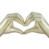 Finesse Decor Heart Hands Resin Ornament - Elegant Champagne Gold Heart Hands Sculpture - Romantic Resin Table Sculpture for Home Decor, Bedroom, Living Room, Office view 3