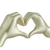 Finesse Decor Heart Hands Resin Ornament - Elegant Champagne Gold Heart Hands Sculpture - Romantic Resin Table Sculpture for Home Decor, Bedroom, Living Room, Office view 4