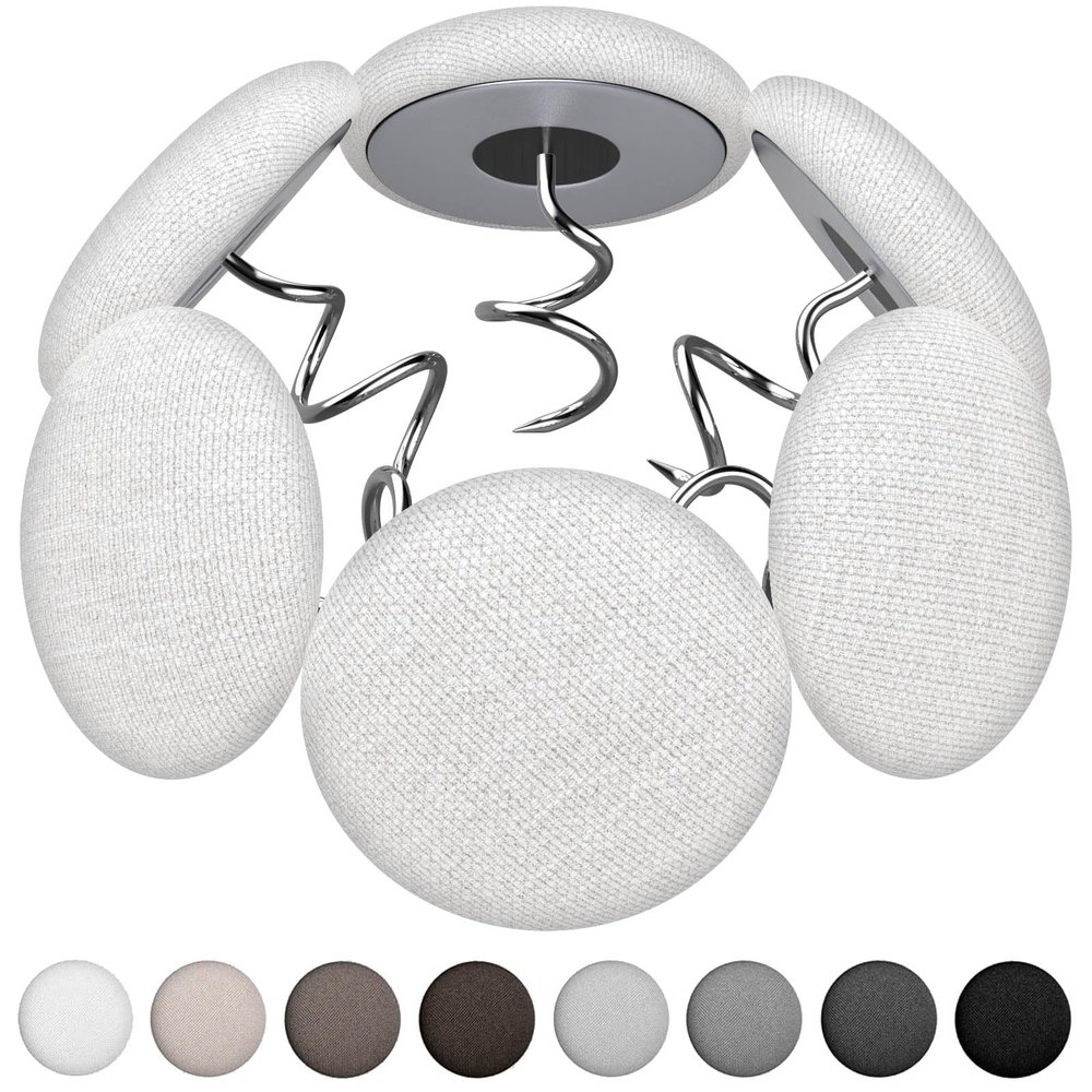 Flax Covered Button Twist Pins - for Bed Skirts Pins,Sofa,Upholstery,Armchair Caddies, Armrest Covers, Slipcovers (12, M-Rice White 12)