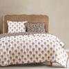 HiEnd Accents Woodstock 3 Piece Reversible Cotton Quilt Set with Pillow Shams, King Size, White Tan Floral Fall Leaves Print, Chic Casual Modern Rustic Bedding Set view 2