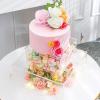DUDOK Acrylic Cake Box, Square Transparent Acrylic Cake Stand, Clear Cake Display Box with Removable Fillable Tray for Weddings & Special Occasions view 3
