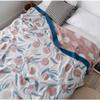 100% Cotton Muslin Throw Blankets 4-Layer Soft Skin-Friendly Breathable Pre-Washed Lightweight Warm Bed Blankets, fit Couch Sofa for All Season, peach pattern ( Color : Blue , Size : 150*200cm ) view 1