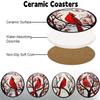 4 Pcs Boxer Dog Ceramic Coasters for Drinks Absorbent Round Absorbent Table Drink Coaster with Cork Base Wine Glasses Coffee Cups Mugs Mat for Christmas Decoration Gift(2) view 2