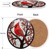 4 Pcs Boxer Dog Ceramic Coasters for Drinks Absorbent Round Absorbent Table Drink Coaster with Cork Base Wine Glasses Coffee Cups Mugs Mat for Christmas Decoration Gift(2) view 3
