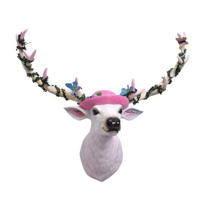LaseVe Wall Decor Stag Head Wall Decor Mount Art,Faux Deer Head Wall Hanging,Resin Deer Head Animal Wall Mount Sculpture for Home Decor,Artificial Deer Head Wall Decoration for Living Room Office