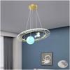 SkybAt Pendant Light, Spaceship Kids Pendant Light, Creative Cartoon Blue Planet Chandelier,with Astronaut, Dimmable Pendant Light,for Boys Room, Kids Room view 1