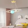 SkybAt Pendant Light, Spaceship Kids Pendant Light, Creative Cartoon Blue Planet Chandelier,with Astronaut, Dimmable Pendant Light,for Boys Room, Kids Room view 3