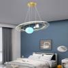 SkybAt Pendant Light, Spaceship Kids Pendant Light, Creative Cartoon Blue Planet Chandelier,with Astronaut, Dimmable Pendant Light,for Boys Room, Kids Room view 4