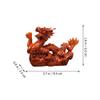 Veemoon Wooden Chinese Fengshui Dragon Figurine Statue, 10cm Mini Red 2024 Year of The Dragon Chinese Zodiac Figurines Hand Carved Sculpture for Home Office Shelf Decor view 3