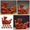 Veemoon Wooden Chinese Fengshui Dragon Figurine Statue, 10cm Mini Red 2024 Year of The Dragon Chinese Zodiac Figurines Hand Carved Sculpture for Home Office Shelf Decor view 4