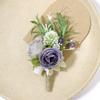 Fiwisora Mens Wedding Boutonniere Dusty Purple Set of 2 Peony Groom Bestman Artificial Groomsman Parent Boutonniere Lapel Flower for Indoor Outdoor Wedding Prom Father Daughter Dance Homecoming view 3