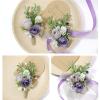 Fiwisora Mens Wedding Boutonniere Dusty Purple Set of 2 Peony Groom Bestman Artificial Groomsman Parent Boutonniere Lapel Flower for Indoor Outdoor Wedding Prom Father Daughter Dance Homecoming view 4