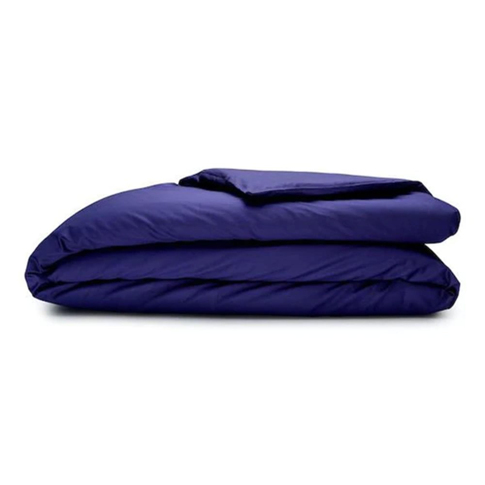 Sleepgram Supima Machine Washable 400 Thread Count Cotton Silver Ion Infused Luxury Zippered Duvet Cover with Travel Bag, Queen, Violet