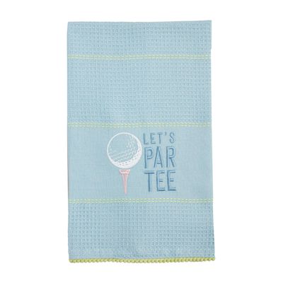 Mud Pie Lets Par Tee Golf Waffle Towel; 26" x 16 1/2"