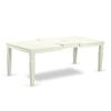 East West Furniture LGAS9-LWH-41 9 Piece Dining Table Set Includes A Wooden Table and 8 Platinum Gray Polyester Fabric Dinner Chairs with Stylish Back- Linen White Finish view 4