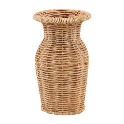 Mud Pie Skinny Resin Basket Weave Vase; 6 1/2" x 3 3/4" Dia